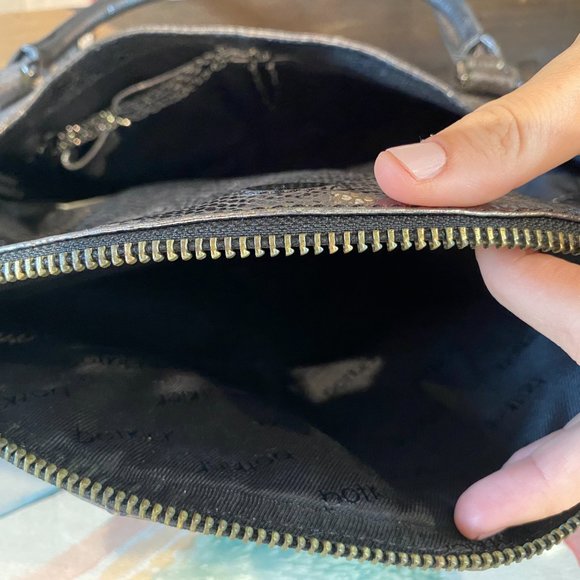 Botkier Jackie Pewter Snake Satchel Metallic Brand - Picture 3 of 15